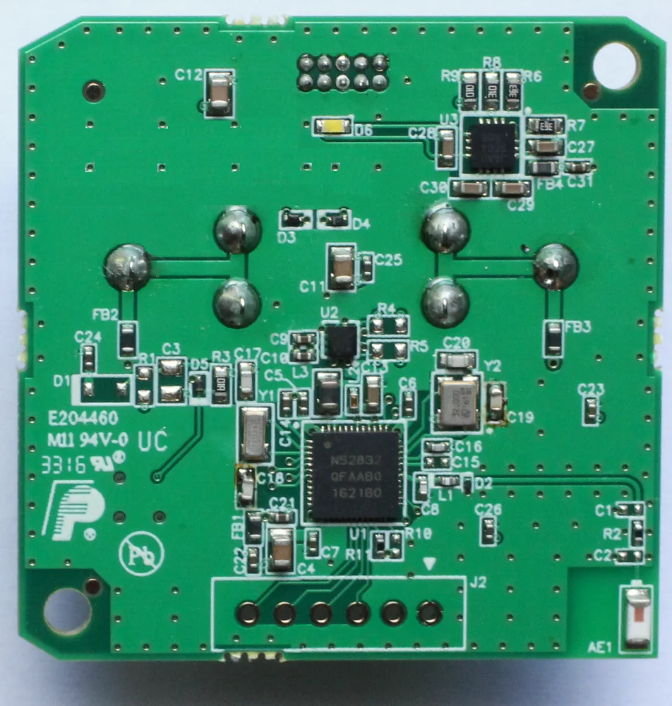 Compact embedded electronics board with surface-mount components